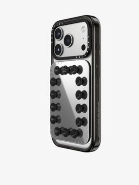 Snap & Stick Mirror Cardholder Stand -   Black